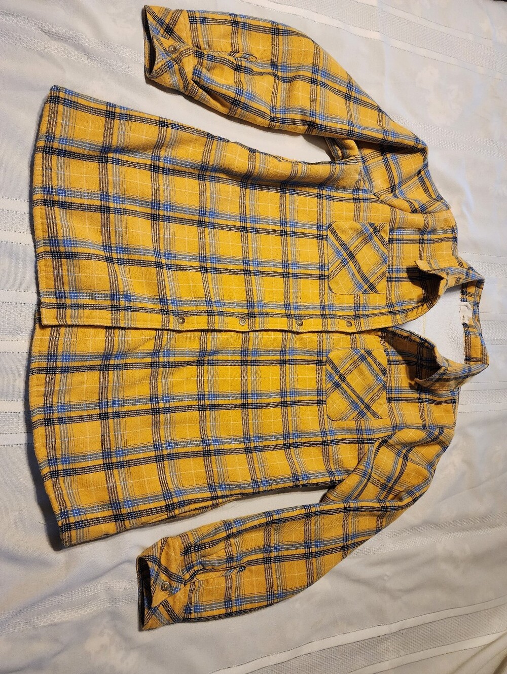 Yellow Plaid Button-Down Shirt - Women